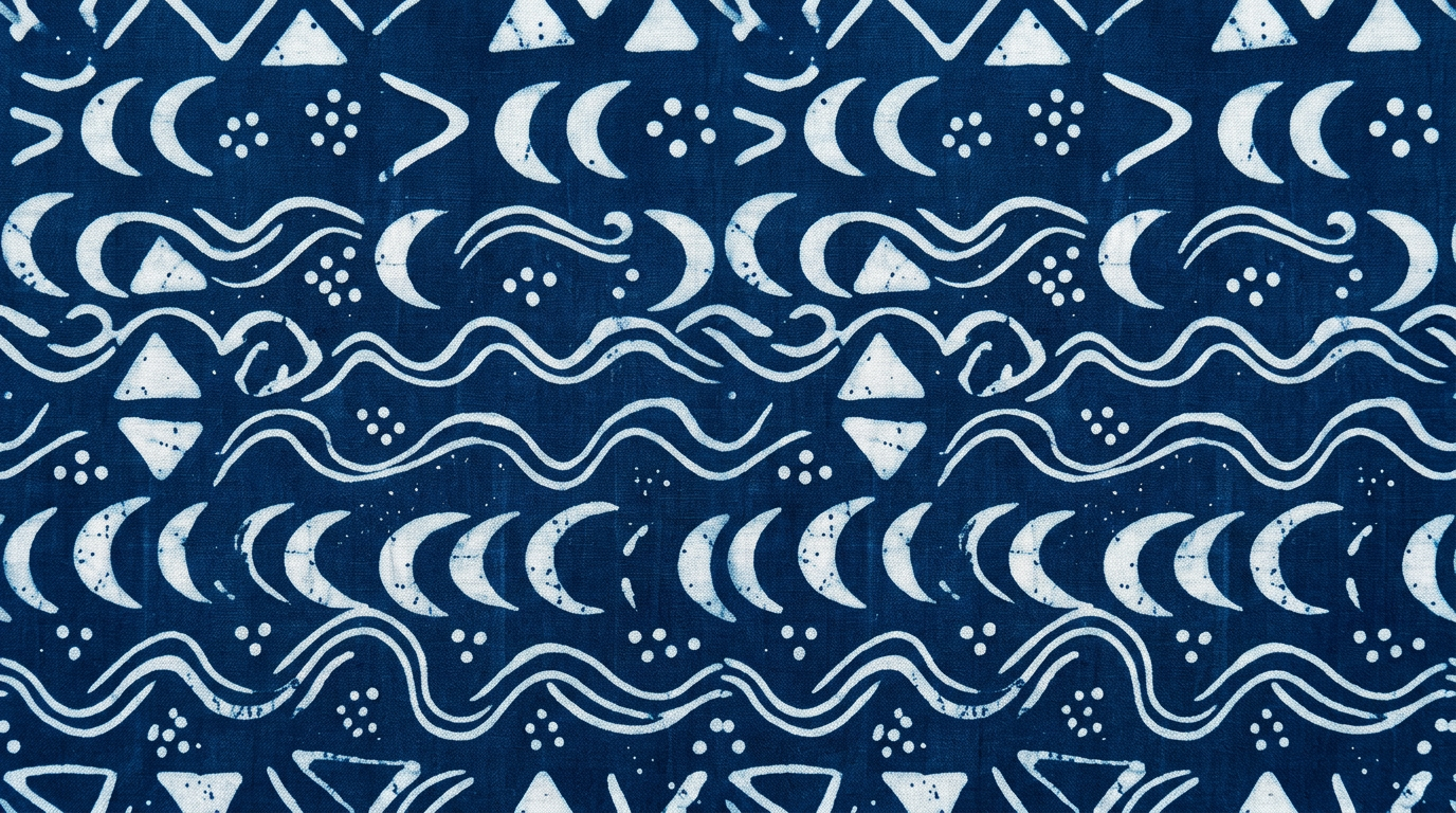 Hand-dyed Yoruba Adire indigo cloth