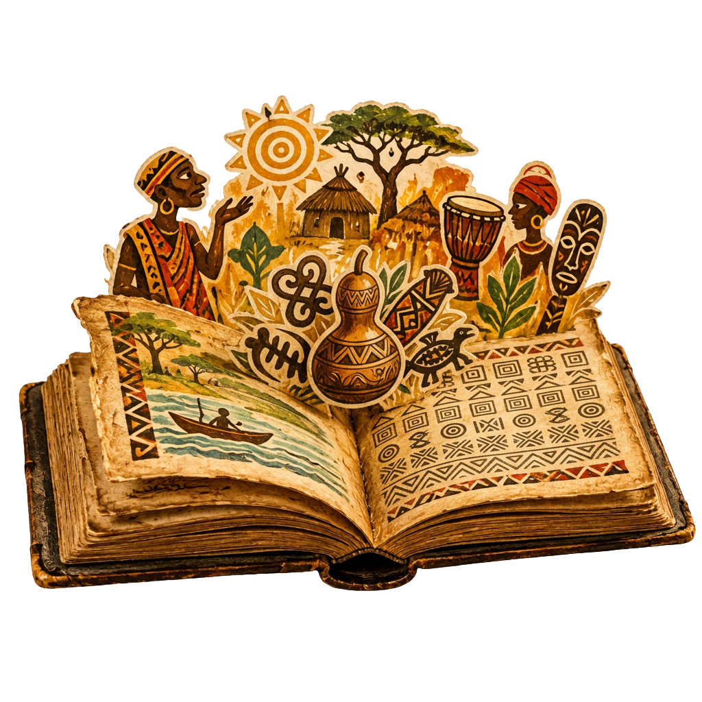 Illustrated West African folklore storybook