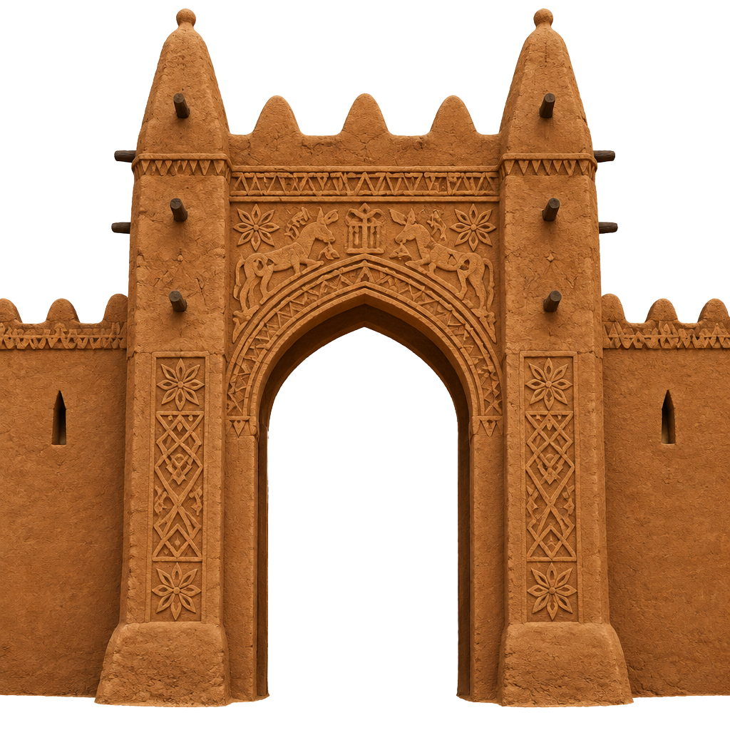 Traditional Hausa palace gateway arch